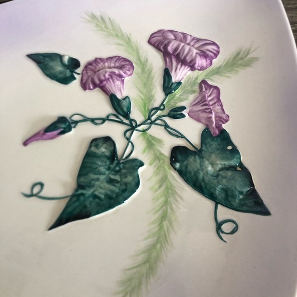 Vtg Carltonware Hand Painted Morning Glory Plate - Picture 11 of 13